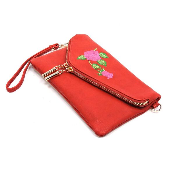 Envelope Embroidered Flower Evening Bag for Women Flower Wedding Evening Clutch - Picture 3 of 5